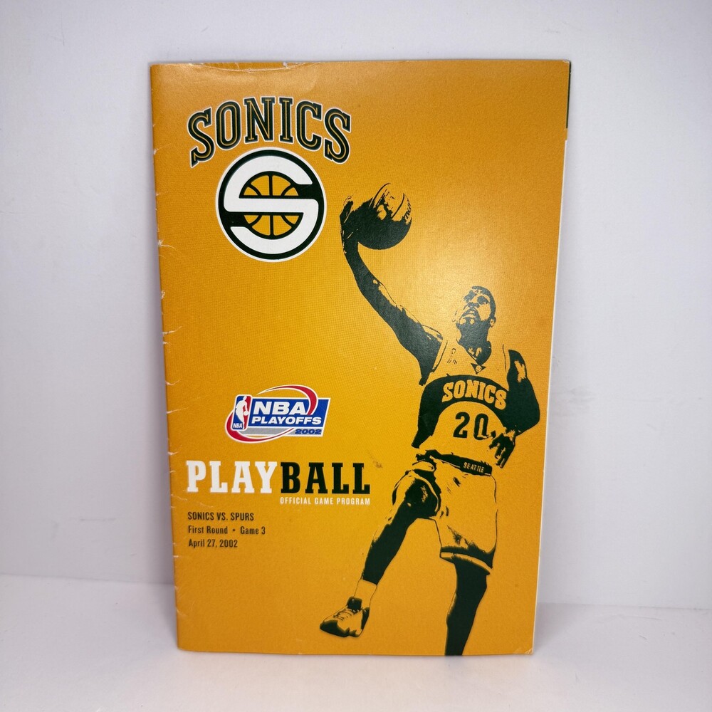 Vintage Seattle SuperSonics Game Program NBA Basketball 2002 Playoffs Spurs